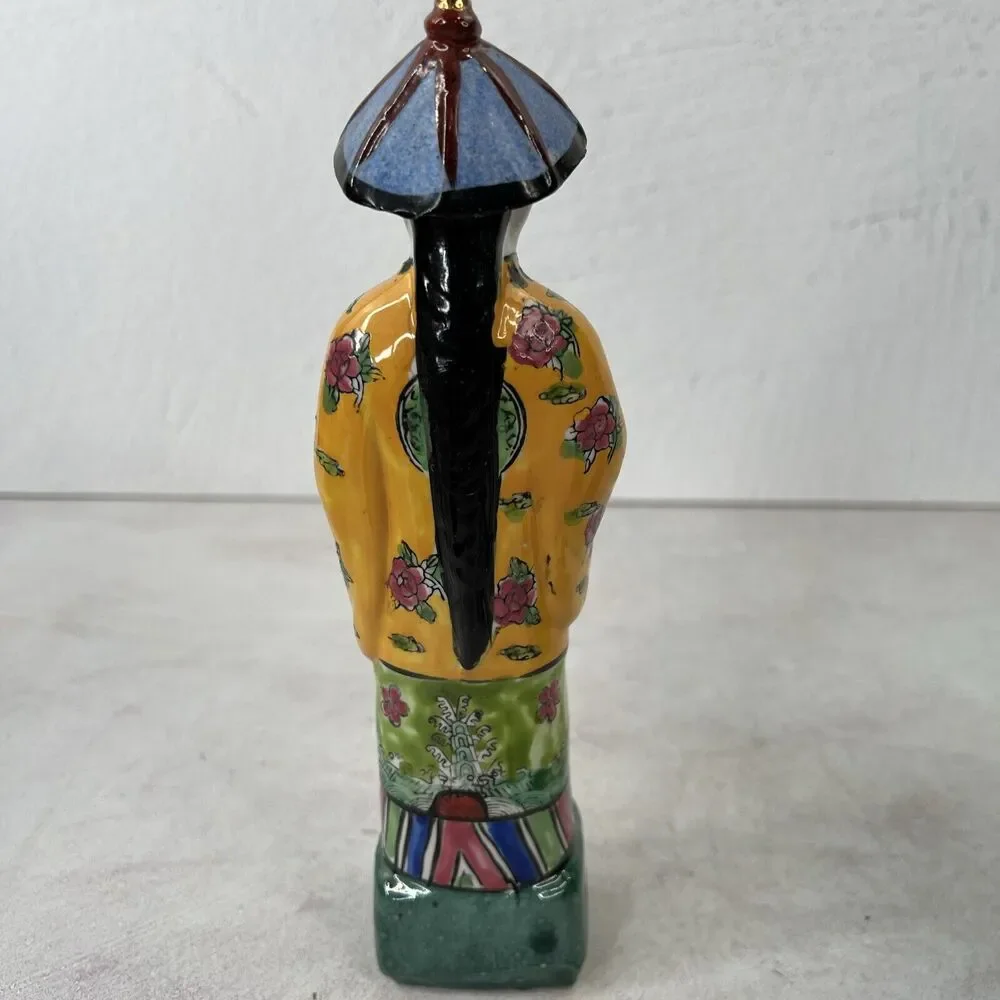 SET OF 3 VINTAGE CHINESE PORCELAIN FIGURES QING‎ DYNASTY EMPERORS 9”